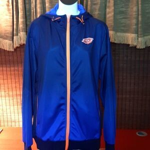 LOTTONEW NO Tag ‎ Blue&Orange  Polyester Track Jacket XL 24Wx38 L sleeves are 21
